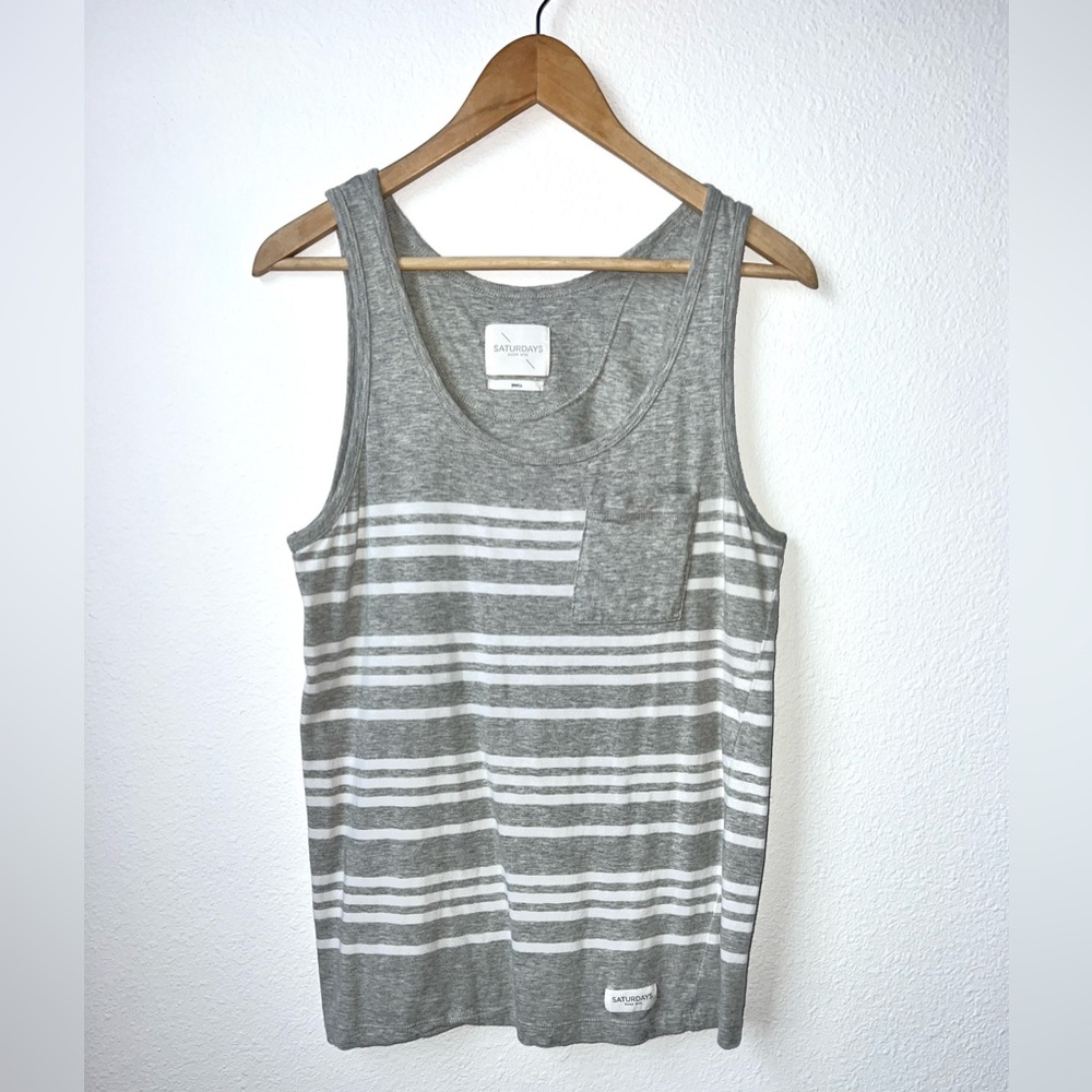 Saturdays New York City Stripe Gray‎ Man's Tee Small